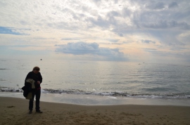 An evening in Ostia - but what is this man doing on the beach...?